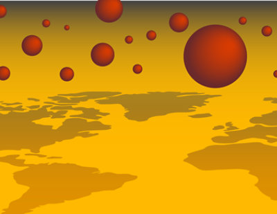 A red circles in the sky