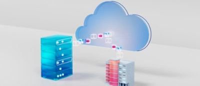 A computer server with various components