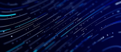 A close-up blue and white lines with white dots