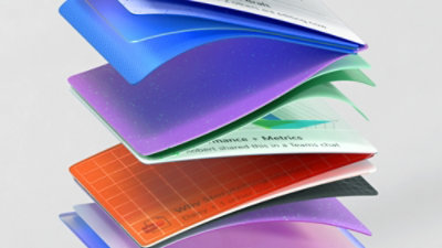 A close-up of several colorful folders.