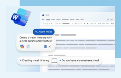 A screenshot showing text and options related to creating a travel itinerary.