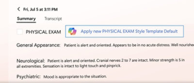 Une capture d’écran d’un document de synthèse médicale sur un écran d’ordinateur.
