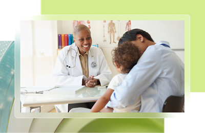 A doctor talking to a patient.