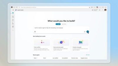  A computer screen displaying text that includes Microsoft 365 and Copilot Studio