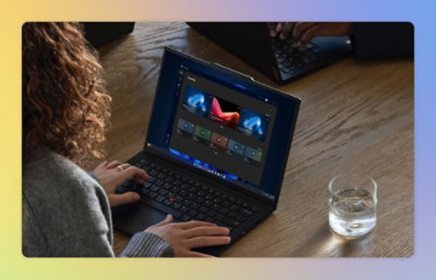 A person using a laptop.