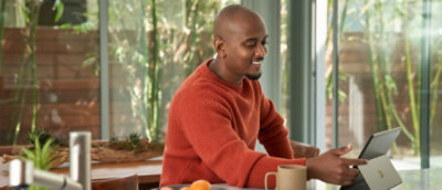 A man in a red sweater.