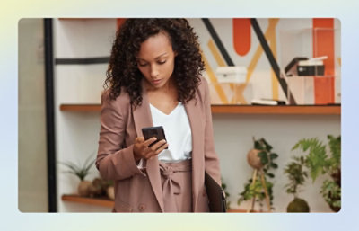 Person looking at a mobile device