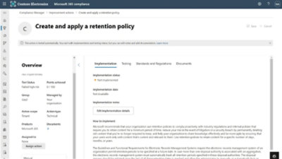 A screenshot of a computer displaying a dashboard labeled Compliance Manager.