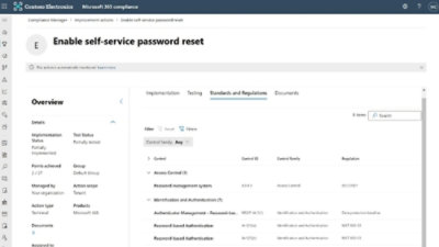 A screenshot of a computer displaying text related to enabling self-service password reset.