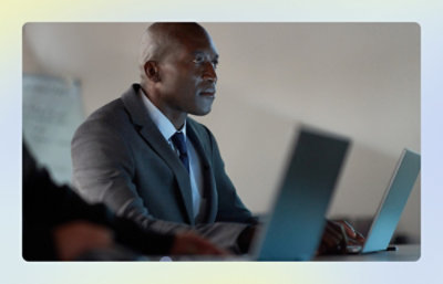 Man working on a laptop