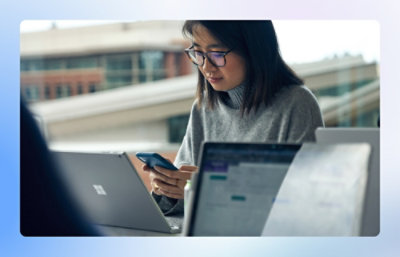 A person holding a phone.