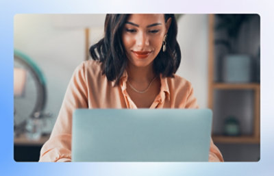 A person looking at a laptop.