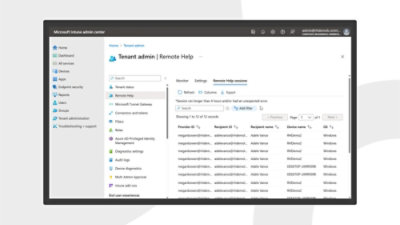 Screenshot of Microsoft Entra admin center showing the “Tenant admin” section with a table listing multiple service principals, their names, object IDs, and status columns.
