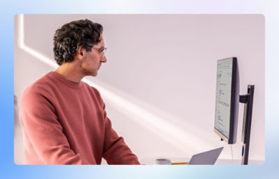 A man working at a computer