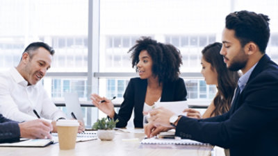 A Man working on his tablet