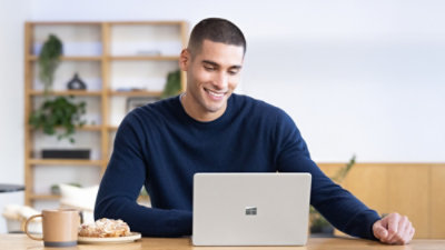 A man looking at computer.