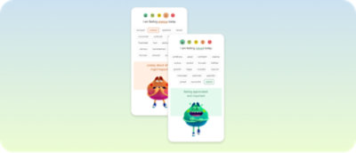 Two mobile screen with different emoji reactions