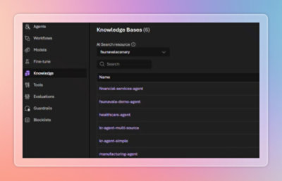 A computer screenshot showing various Knowledge bases.