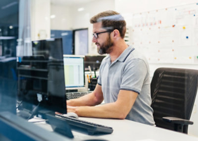 Man working on the laptop