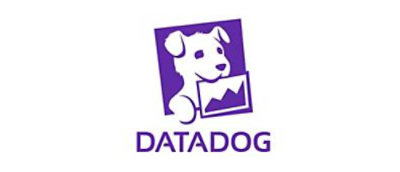 Logo of Datadog featuring a stylized white dog with a graph inside a purple square and the word "DATADOG" below.
