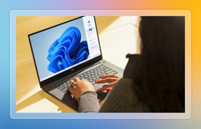 Person working on laptop