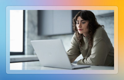 Woman on laptop working