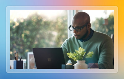 An image of a man working on laptop.