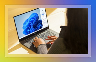 Person working on laptop