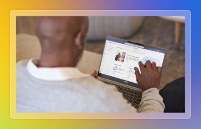 User touching screen of a computer