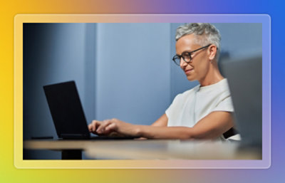 A person working on laptop.