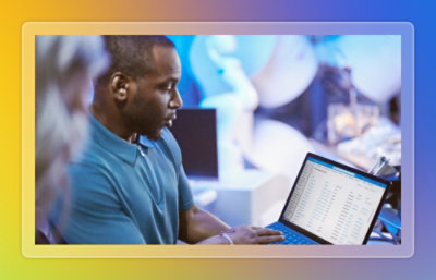 A person using a laptop.