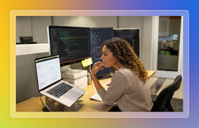 A person working on laptop.