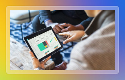 A person holding a tablet.