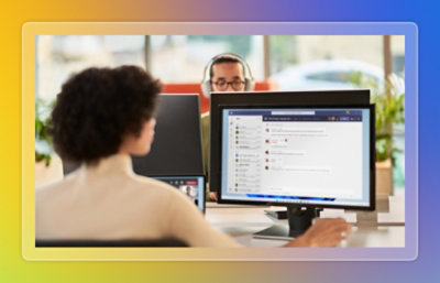 Employee working on a computer