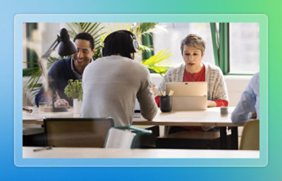 Team working together in office