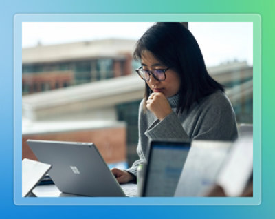 A person working on laptop.