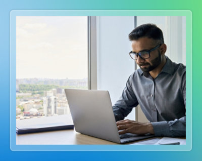 Man working on laptop