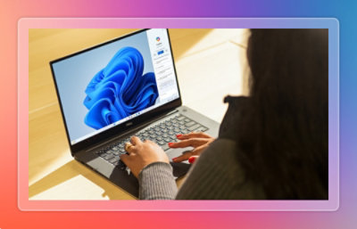 A person typing on a laptop.