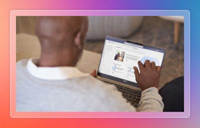 Man looking at tablet screen