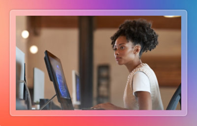 Woman looking at screen