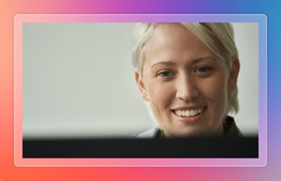 A close-up of smiling women.