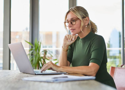 A person working on laptop.
