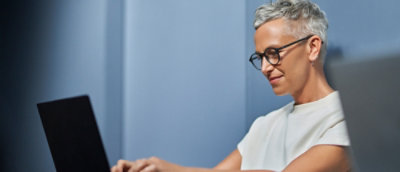 A person is looking at the laptop.