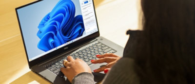 A person working on laptop.