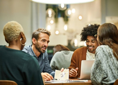 A man working at a desk in an office.