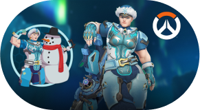 Overwatch 2 characters with a snowman