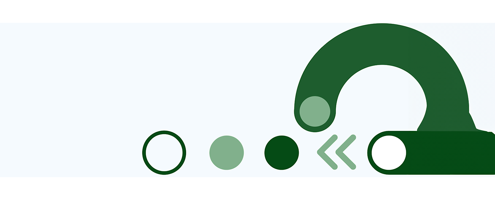 Bentuk dan garis hijau abstrak pada latar belakang putih.