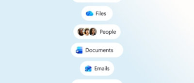 Copilot interface using work context including people, documents, and tasks.