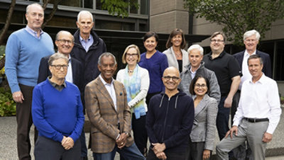 An outdoor group shot of the Microsoft Board of Directors.