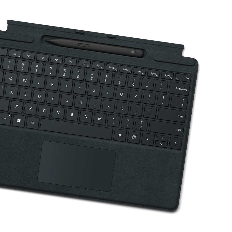 Une image du clavier Surface Type Cover vu d’en haut.